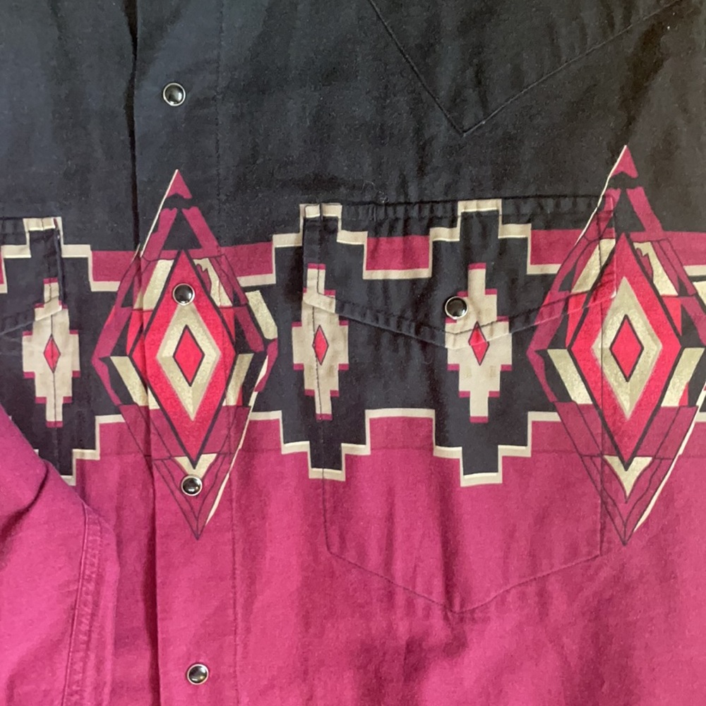 Express Rider, vintage snap-front western shirt with long sleeves. Size XL - Picture 2 of 4